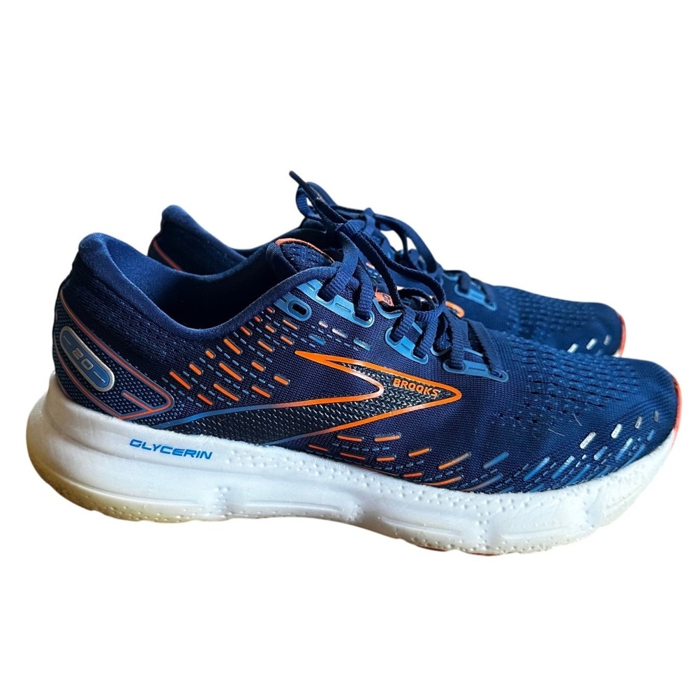Brooks Navy Blue Orange Glycerin 20 Running Shoes Men's 10.5